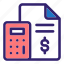 calculator, commerce, commerce and shopping, invoice, payment, receipt, ticket 
