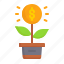 investment, invest, money, growth, bank, plant 