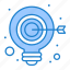 bulb, idea, target, goal 