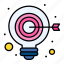 bulb, idea, target, goal 