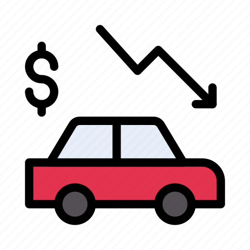 Car, economy, market, down, graph icon - Download on Iconfinder