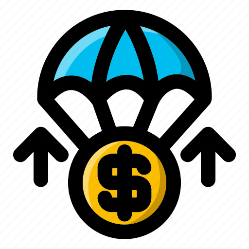 Economy, growth, income, increase, money, parachute, profit icon - Download on Iconfinder