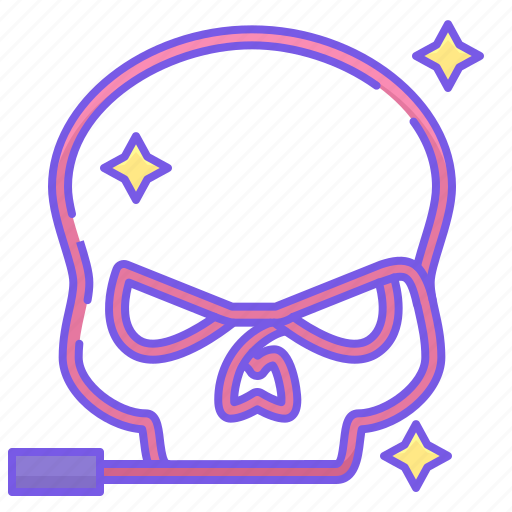 Electroluminescent, glow, skull, wire icon - Download on Iconfinder