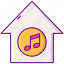 house, home, building, music 