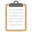agenda, clipboard, document, list, sheet 
