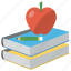 apple education, apple on book, back to school, education, learning 