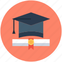 degree, diploma, graduation, graduation cap, mortarboard