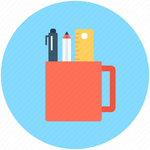 Pen cup, pencil case, pencil holder, pencil pot, stationery holder icon - Download on Iconfinder