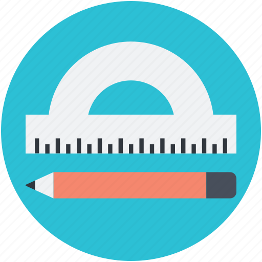 Degree tool, geometrical tool, measuring tool, pencil, protractor icon - Download on Iconfinder