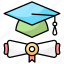 scroll, mortarboard, study, education, knowledge, learning, diploma 