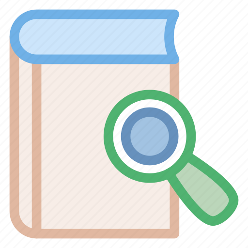 Book, glass, magnifying, reading, search, searcher, searching icon - Download on Iconfinder