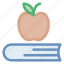 apple, book, books, class, fruit, scholastics, school, tool 