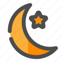 star, moon, weather, cloudy, cloud, forecast, rain, space, stars, crescent, night