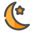 star, moon, weather, cloudy, cloud, forecast, rain, space, stars, crescent, night 
