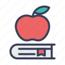 apple, book, bookmark, education, knowledge