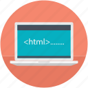 html coding, laptop, programming language, web development, web programming