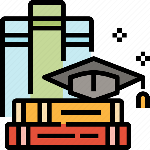 Book, education, graduation, hat, library, reading icon - Download on Iconfinder