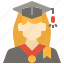 avatar, graduation, profile, student, user, woman 