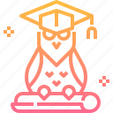 animal, education, graduate, hat, owl