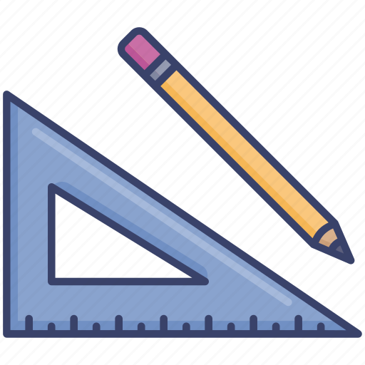 Education, geometry, measure, measurement, pencil, ruler, school icon - Download on Iconfinder