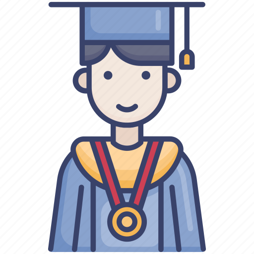 Boy, education, graduate, graduation, man, medal, school icon - Download on Iconfinder