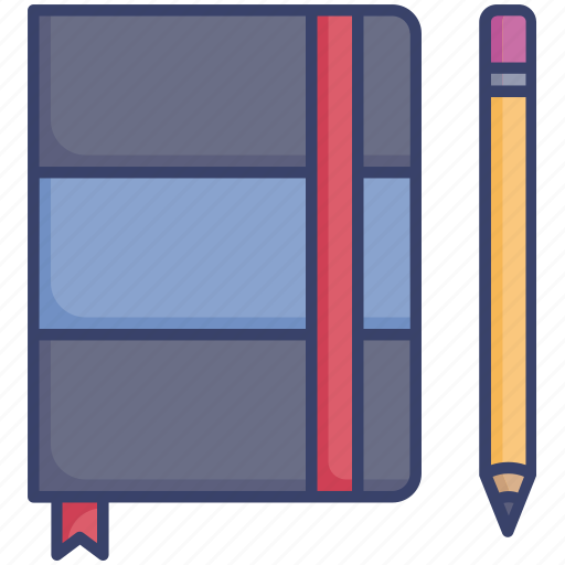 Book, education, journal, notebook, pencil, school, textbook icon - Download on Iconfinder