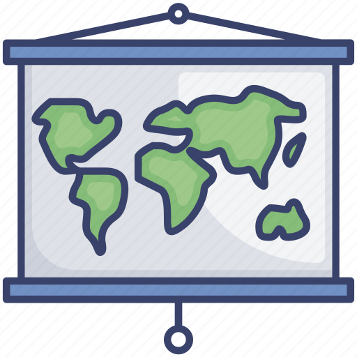 Education, geography, map, presentation, school, whiteboard, world icon - Download on Iconfinder