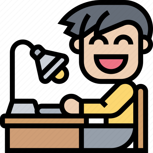 Study, desk, homework, reading, lamp icon - Download on Iconfinder
