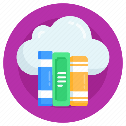 Internet library, cloud library, cloud books, storage library, online library icon - Download on Iconfinder