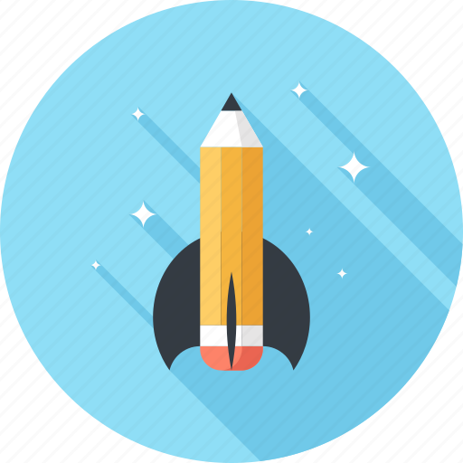 Astronomy, education, pencil, research, rocket, spaceship, startup icon - Download on Iconfinder