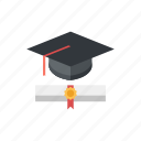 degree, diploma, education, graduation, hat, knowledge, student