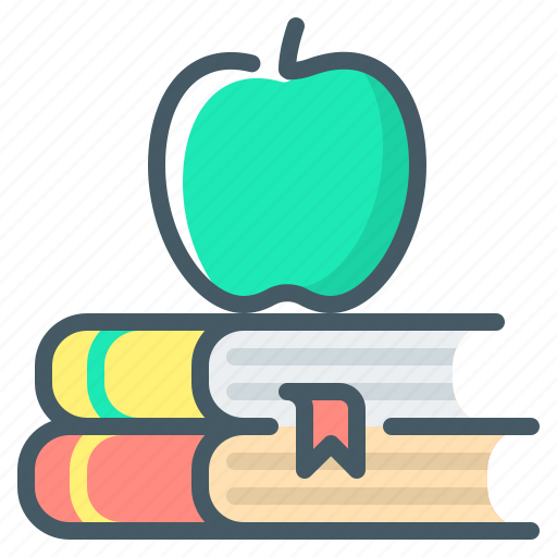 Apple, book, knowledge, learn, study icon - Download on Iconfinder