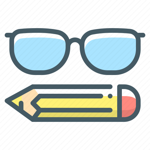 Education, glasses, study, pencil icon - Download on Iconfinder