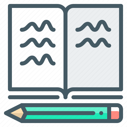 Homework, notebook, pencil, writing icon - Download on Iconfinder