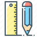 pencil, ruler, tools, draw
