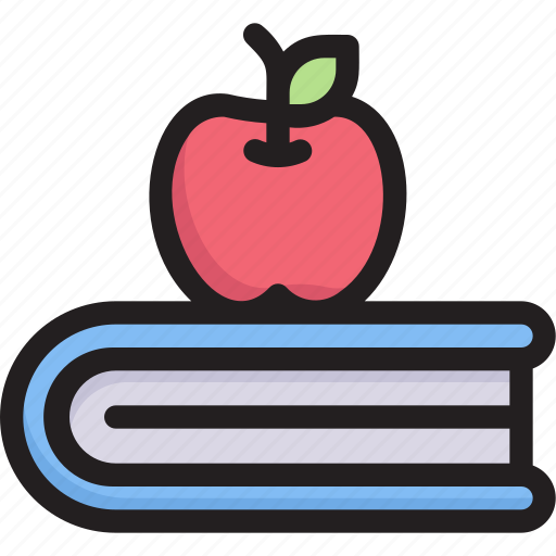 Apple, book, education, knowledge, learning, school, study icon - Download on Iconfinder
