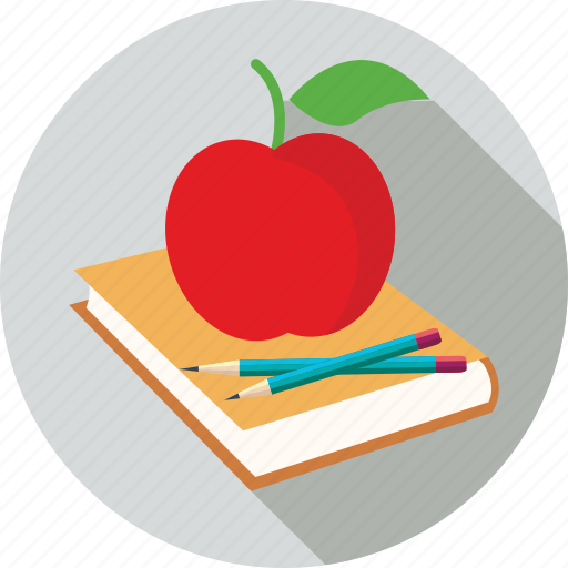 Apple, book, pencils icon - Download on Iconfinder