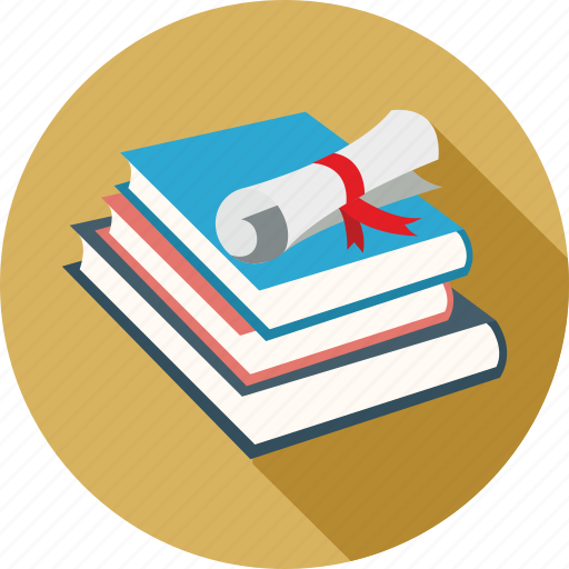 Books, certificate, certification, collection of books, degree icon - Download on Iconfinder