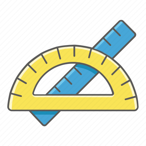 Maths, measure, measurement, measuring, protractor, ruler icon - Download on Iconfinder