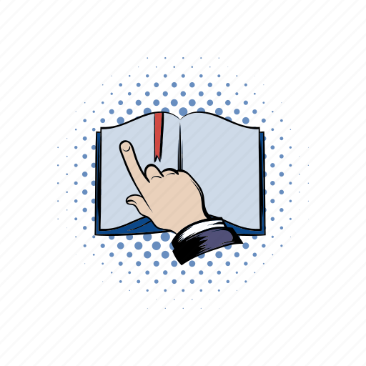 Book, comics, finger, learning, notebook, open, print icon - Download on Iconfinder