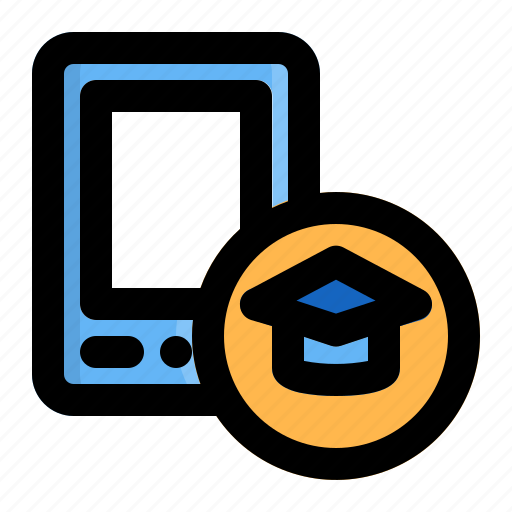 Cell, education, mobile, mortarboard, phone, school, teaching icon - Download on Iconfinder