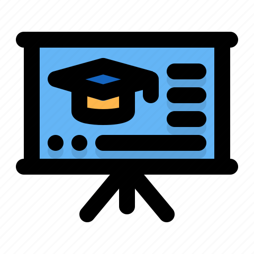 Academic, classroom, education, presentation, projector, school, screen icon - Download on Iconfinder