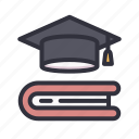 education, graduate, book, hat, student, knowledge, school