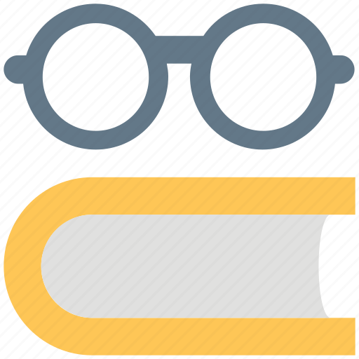 Book, encyclopedia, eyeglasses, glasses, specs, spectacles, study icon - Download on Iconfinder