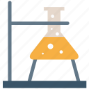 beaker, chemistry, erlenmeyer flask, flask stand, lab flask, laboratory