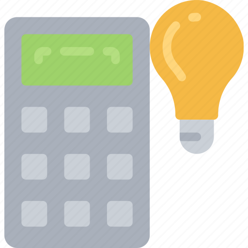 Calculator, education, ideas, light bulb, math, numbers icon - Download on Iconfinder
