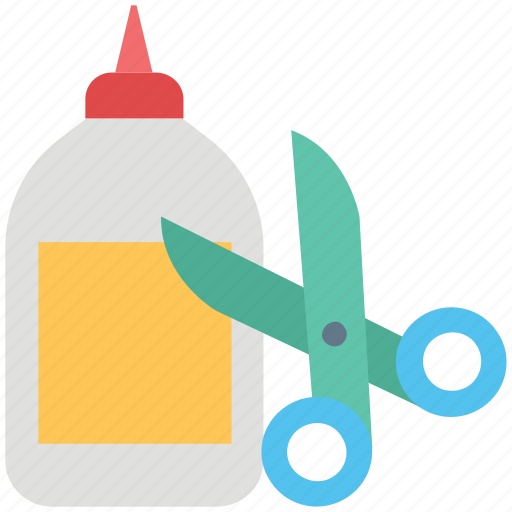 Adhesive, cutting, glue, glue bottle, scissor, shears, stationary icon - Download on Iconfinder