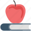 apple, book, diet, education, nutrition, reading, scholar 