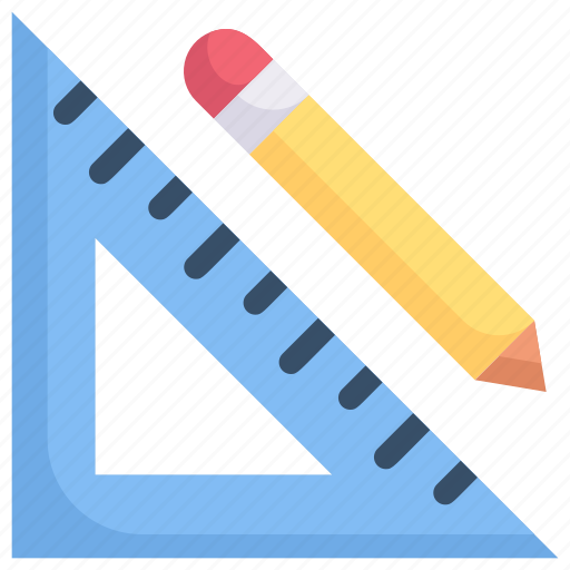 Education, knowledge, learning, pencil, school, study, triangle ruler icon - Download on Iconfinder