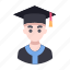 education, graduates, graduate, man, university, avatar 